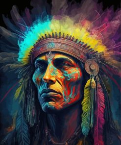 Colorful Native Man Paint By Numbers