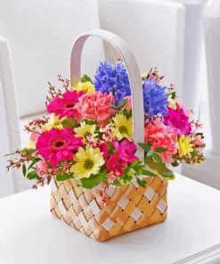 Colorful Spring Flowers Basket Paint By Numbers