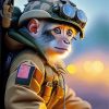 Cute Military Monkey Paint By Numbers