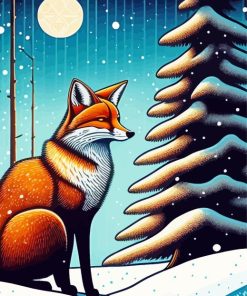 Fox And Snow Paint By Numbers