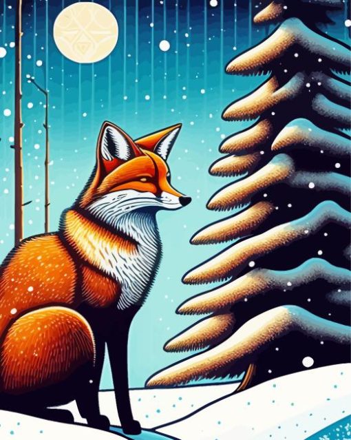 Fox And Snow Paint By Numbers