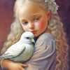 Girl And White Bird Paint By Numbers