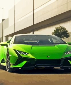 green Lamborghini Huracan Evo Gt Paint By Numbers