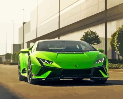 green Lamborghini Huracan Evo Gt Paint By Numbers