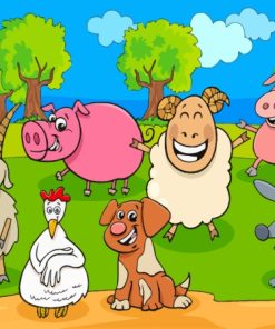 Happy Farm Animals Paint By Numbers