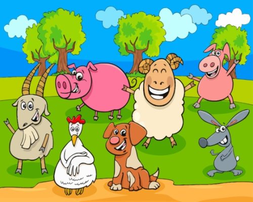 Happy Farm Animals Paint By Numbers