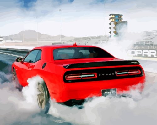 Hellcat Srt With Smoke Paint By Numbers