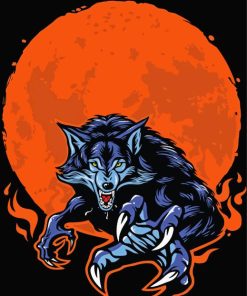 Mad Werewolf Moon Paint By Numbers