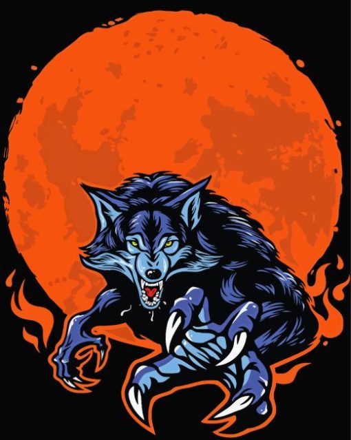 Mad Werewolf Moon Paint By Numbers