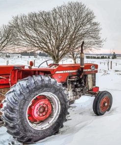 Ferguson Tractor In Snow Paint By Numbers