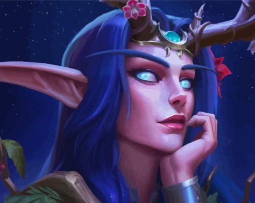 Night Elf Close Up Art Paint By Numbers