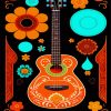 Orange Guitar Paint By Numbers