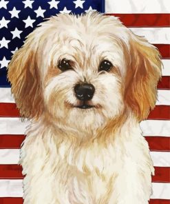 Patriotic Cavachon Paint By Numbers