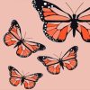 Peach Butterflies Art Paint By Numbers