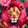 Pink Lion Paint By Numbers