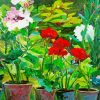 Potted Flowers In Garden Paint By Numbers