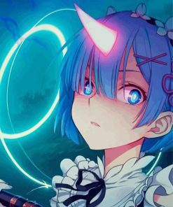 Rem Re Zero Anime Girl Paint By Numbers