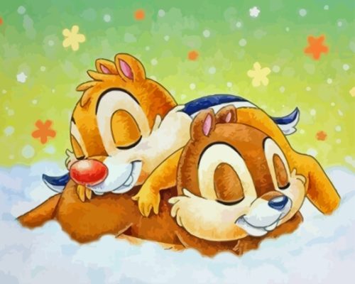 Sleepy Chip N Dale Paint By Numbers