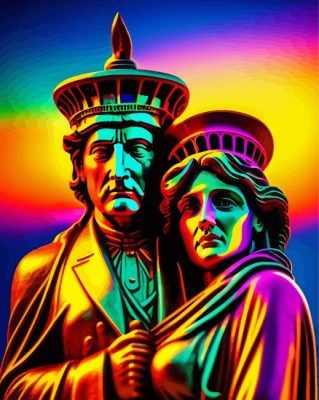 Statue Of Liberty Couple Paint By Numbers