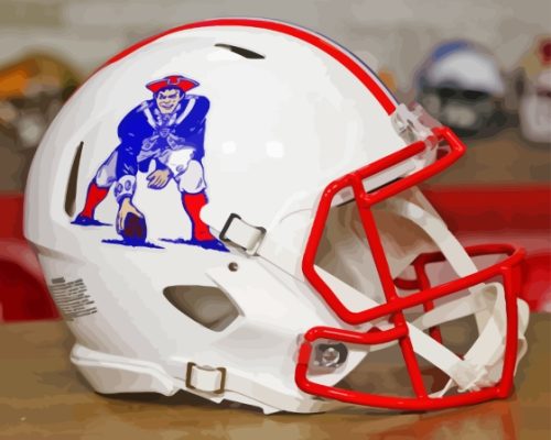 White Patriots Helmet Paint By Numbers