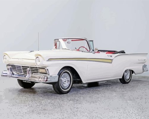 White Classic 1957 Ford Paint By Numbers