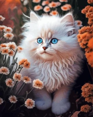 White Kitty Paint By Numbers