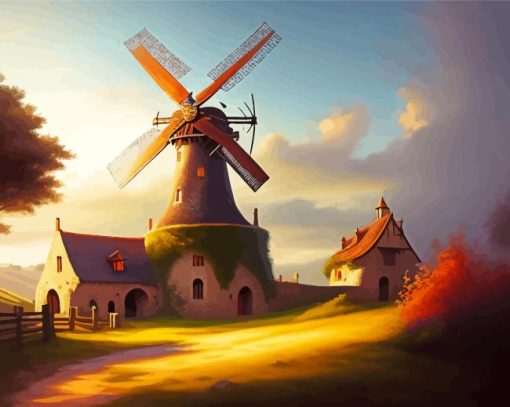 Windmill House Paint By Numbers