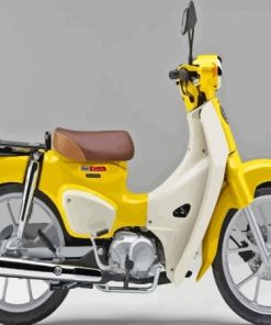 Yellow Motorcycle Honda Super Cub Paint By Numbers