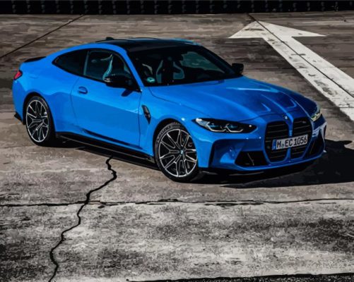 BMW M4 Blue Car Paint By Numbers