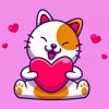 Cute Cat Holding Heart Paint By Numbers