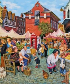 Farm Market Village Paint By Numbers