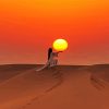 Girl On Sand Dunes Holding Sun Paint By Numbers