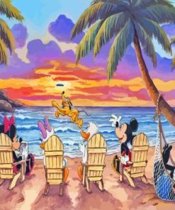 Mickey And Friends At The Beach Paint By Numbers