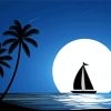 Sailboat During Moonlight Paint By Numbers