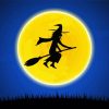 Silhouette Of Witch Moon Paint By Numbers