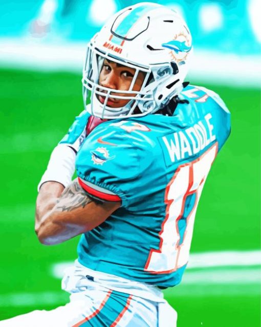 American Football Jaylen Waddle Paint By Numbers