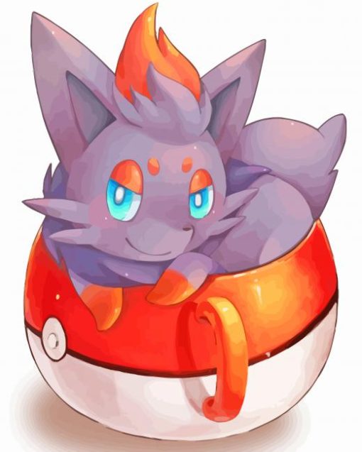 Zorua In A Cup Art Paint By Numbers