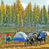 Lakeside Motorcycle Camping Paint By Numbers