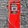 Monochrome Red Old Gas Pump Paint By Numbers