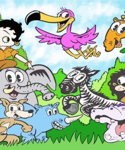 Betty Boop And Animals Paint By Numbers