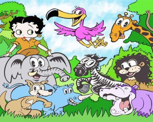 Betty Boop And Animals Paint By Numbers