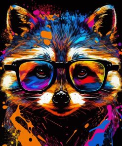 Colorful Raccoon Paint By Numbers