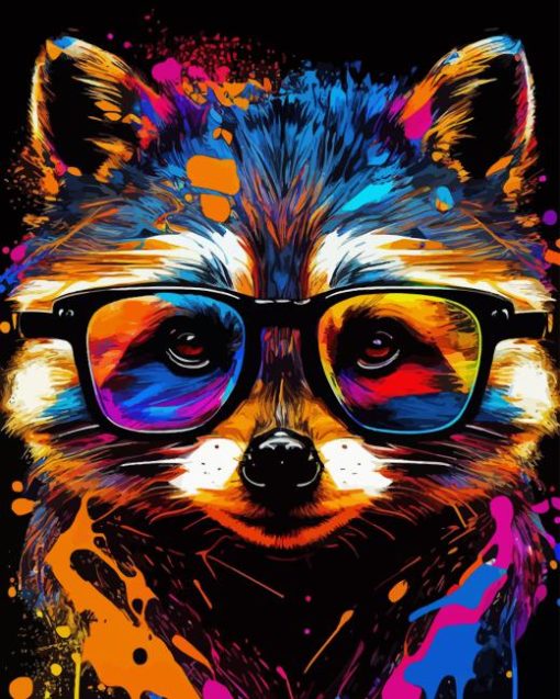 Colorful Raccoon Paint By Numbers