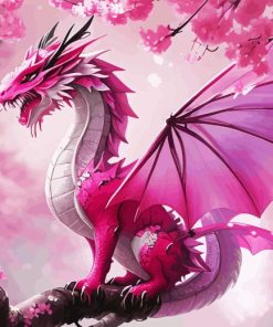 Cute Pink Dragon Paint By Numbers