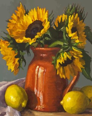 Sunflowers And Lemons Paint By Numbers