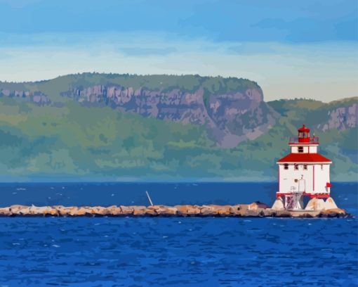 Thunder Bay Lighthouse Paint By Numbers