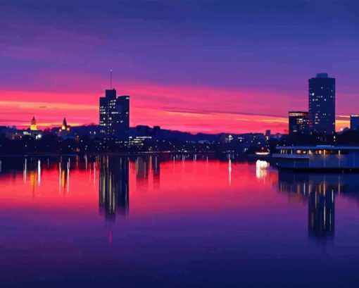 Vienna Pink Sunset Paint By Numbers