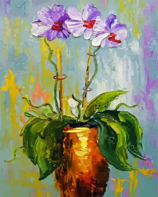 Orchid Flowers Vase Paint By Numbers