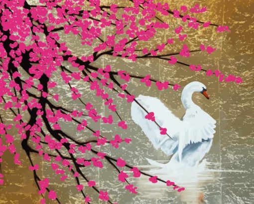 Cherry And Swan Paint By Numbers