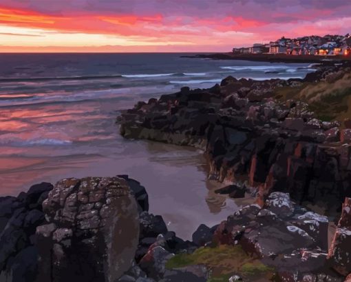 Portstewart Sunset Paint By Numbers